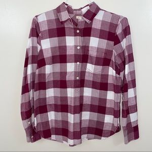 💕 J. Crew Pink Thermal 1/2 Button Down Shirt